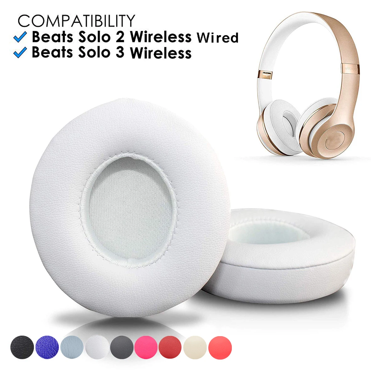 BGWORLD Replacement Protein leather and Memory foam Ear Pads for Beats Solo2 Wired On-Ear Solo 2.0 Solo 3.0 Wireless headphone
BGWORLD Replacement Protein leather and Memory foam Ear Pads for Beats Solo2 Wired On-Ear Solo 2.0 Solo 3.0 Wireless headphone