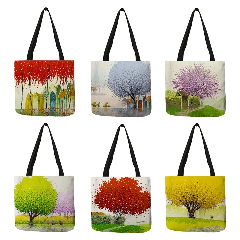 Flower Oil Painting Tote Bag For Women Lady Eco Linen Shopping Bags with Double Print Student School Traveling Bags TotesPouch
Flower Oil Painting Tote Bag For Women Lady Eco Linen Shopping Bags with Double Print Student School Traveling Bags TotesPouch