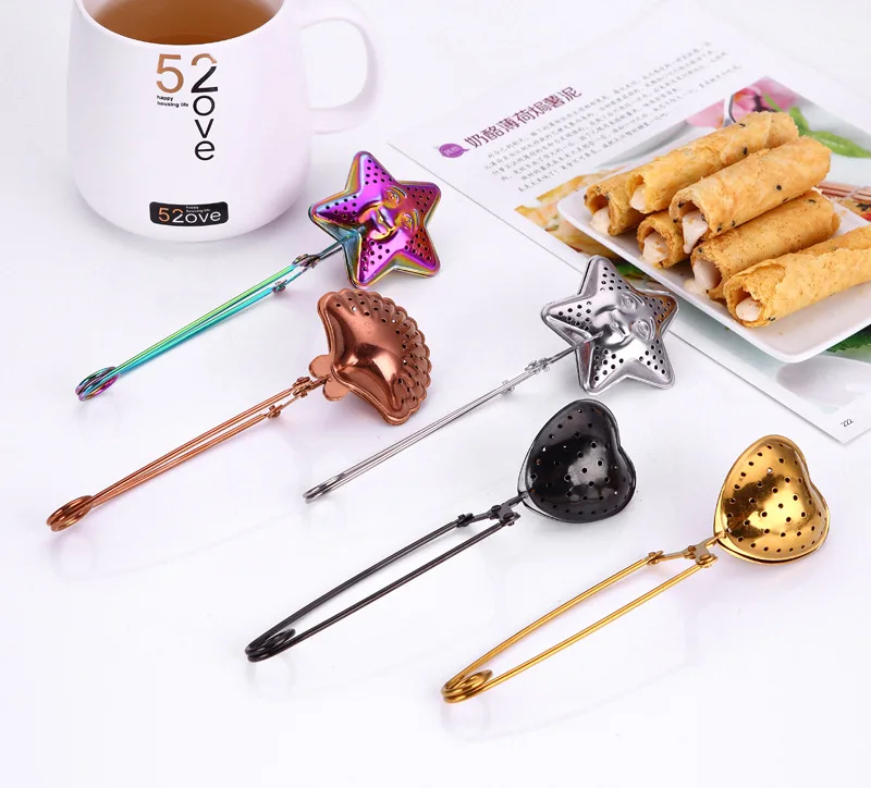 Creative Filter Ball Tea Strainer Stainless Steel Seasoning Ball Shell Five-pointed Star Heart Shape Multifunction Tea Infuser
Creative Filter Ball Tea Strainer Stainless Steel Seasoning Ball Shell Five-pointed Star Heart Shape Multifunction Tea Infuser