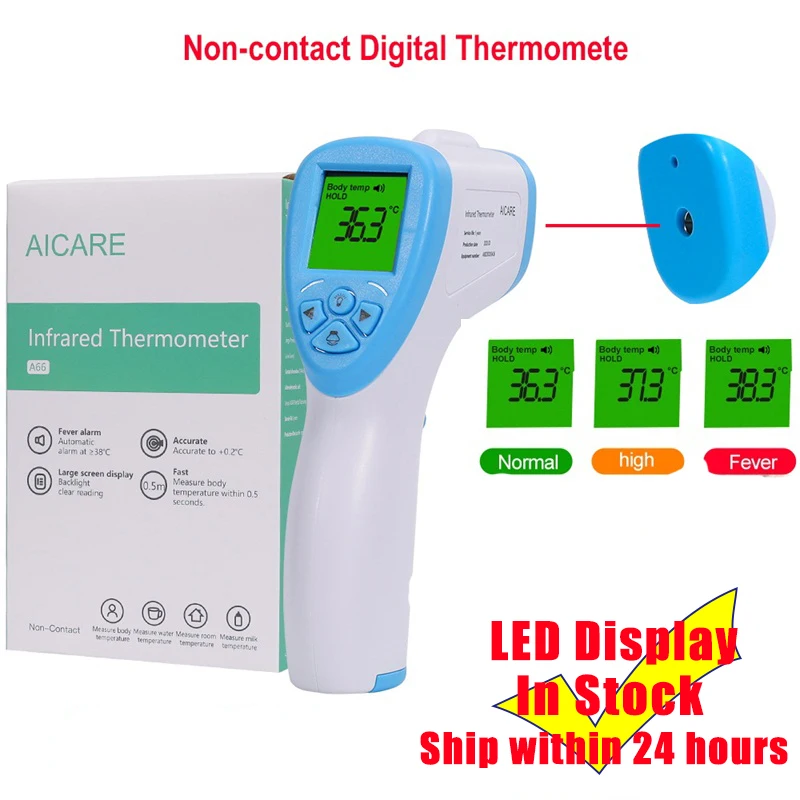 Infrared Non-Contact Forehead Thermometer Handheld Digital Display Thermometer Gun Adult Body Temperature Measurement Device
Infrared Non-Contact Forehead Thermometer Handheld Digital Display Thermometer Gun Adult Body Temperature Measurement Device