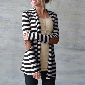 Spring Cardigan Women Long Sleeve Striped Printed Casual Elbow Patchwork Knitted Sweater Plus Size Outerwear
Spring Cardigan Women Long Sleeve Striped Printed Casual Elbow Patchwork Knitted Sweater Plus Size Outerwear