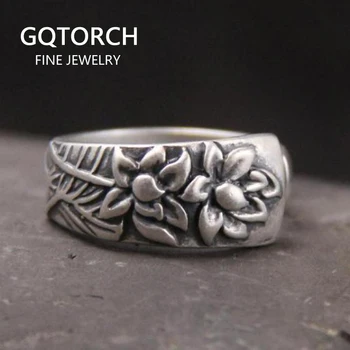 Genuine 925 Sterling Silver Rings For Women Lotus Engraved Mala Process Handmade Vintage Flower Elegant Jewelry Ring Resizable
Genuine 925 Sterling Silver Rings For Women Lotus Engraved Mala Process Handmade Vintage Flower Elegant Jewelry Ring Resizable