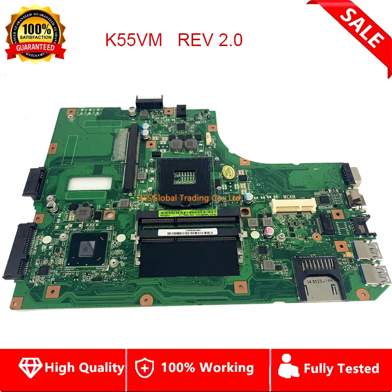 For Asus K55VJ K55VM Laptop Mainboard REV 2.0 A55V Motherboard Fully Tested & Working Perfectly
For Asus K55VJ K55VM Laptop Mainboard REV 2.0 A55V Motherboard Fully Tested & Working Perfectly