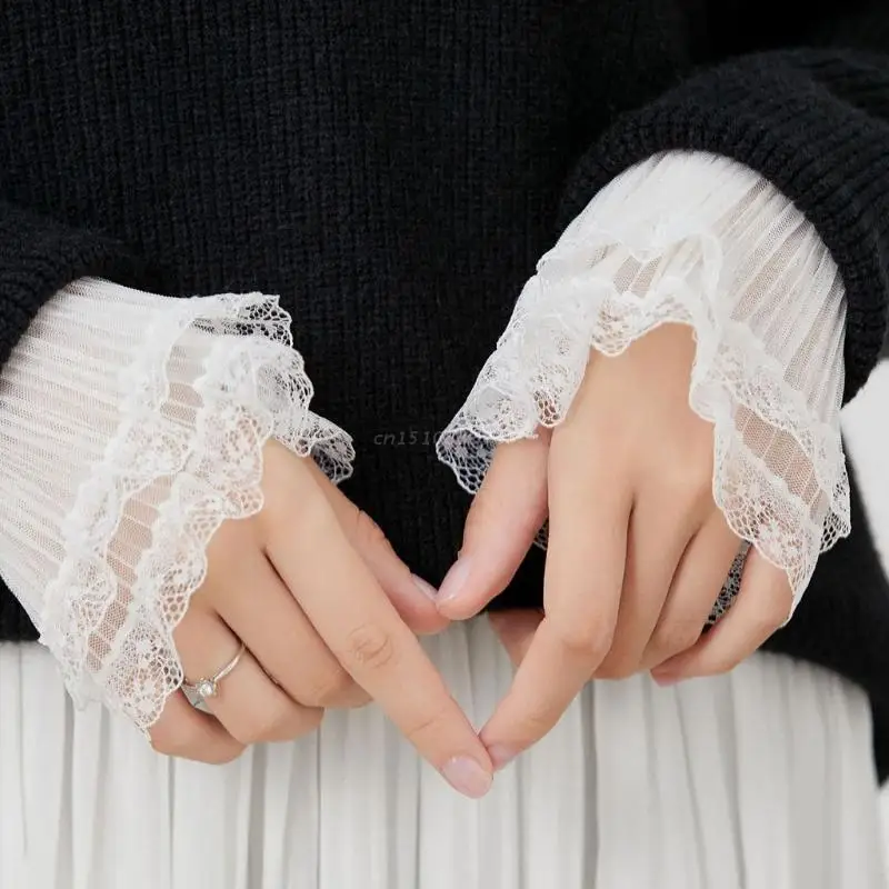 Elastic Pleated Horn Cuff Detachable Layered Lace False Sleeves Wrist Cuffs Sweater Decoration Shirt False Sleeve
Elastic Pleated Horn Cuff Detachable Layered Lace False Sleeves Wrist Cuffs Sweater Decoration Shirt False Sleeve