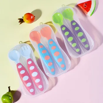 2 Pcs/Set Baby Spoon Fork Set Cute Cartoon Baby Feeding Spoon Fork with Storage Box Safety Baby Tableware Set Training Spoon
2 Pcs/Set Baby Spoon Fork Set Cute Cartoon Baby Feeding Spoon Fork with Storage Box Safety Baby Tableware Set Training Spoon