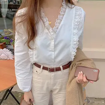 Alien Kitty Korean Hot Sweet Chic Patchwork Office Lady 2020 V-Neck Lace Gentle Ruffles Cute Casual All-Match Stylish Blouses
Alien Kitty Korean Hot Sweet Chic Patchwork Office Lady 2020 V-Neck Lace Gentle Ruffles Cute Casual All-Match Stylish Blouses