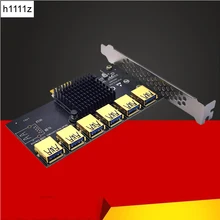 PCI Express Multiplier PCIE 1 to 6 USB3.0 Riser Card for PCI Express X16 Riser Graphic Card ETH Bitcoin Miner Mining Add on Card PCI Express Multiplier PCIE 1 to 6 USB3.0 Riser Card for PCI Express X16 Riser Graphic Card ETH Bitcoin Miner Mining Add on Card