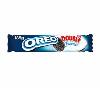 OREO Double Stuff cacao e vaniglia 185 g doppio strato di crema 
OREO Double Stuff cacao e vaniglia 185 g doppio strato di crema