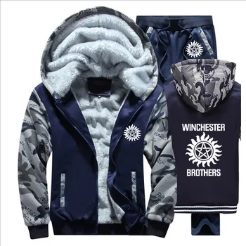 Winter Fleece Thicken Tracksuit Supernatural winchester brothers Print Hoodies Men Suit Warm Sweatshirts Jacket+Pants 2Pcs Sets
Winter Fleece Thicken Tracksuit Supernatural winchester brothers Print Hoodies Men Suit Warm Sweatshirts Jacket+Pants 2Pcs Sets