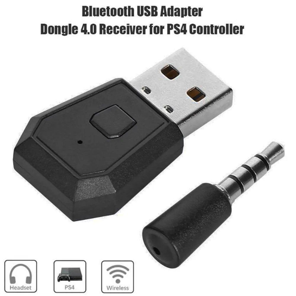 Home Stable Portable Game Controller Network 4.0 EDR Mini ABS Receiver Wireless Dongle USB Adapter 3.5mm Input For PS4 Headset |