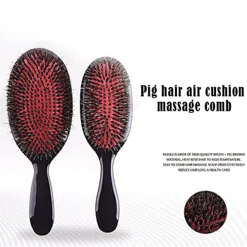 Airbag Massage Beauty Hair Hairdressing Comb Styling Made By Pig Hair Black For Repair Hair Scales Improve Hair Easy Handed 
Airbag Massage Beauty Hair Hairdressing Comb Styling Made By Pig Hair Black For Repair Hair Scales Improve Hair Easy Handed