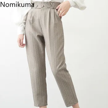 Nomikuma New Arrival High Waist Straight Harem Pants Women Striped Ankle Length Suit Trousers Korean Fashion Pantalones 3a163
Nomikuma New Arrival High Waist Straight Harem Pants Women Striped Ankle Length Suit Trousers Korean Fashion Pantalones 3a163