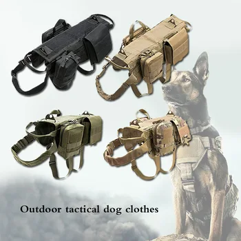 4 Colors Tactical Dog Training Molle Vest Harness Pet Vest with Detachable Pouches Military K9 Harness For Medium Large Dogs AA
4 Colors Tactical Dog Training Molle Vest Harness Pet Vest with Detachable Pouches Military K9 Harness For Medium Large Dogs AA