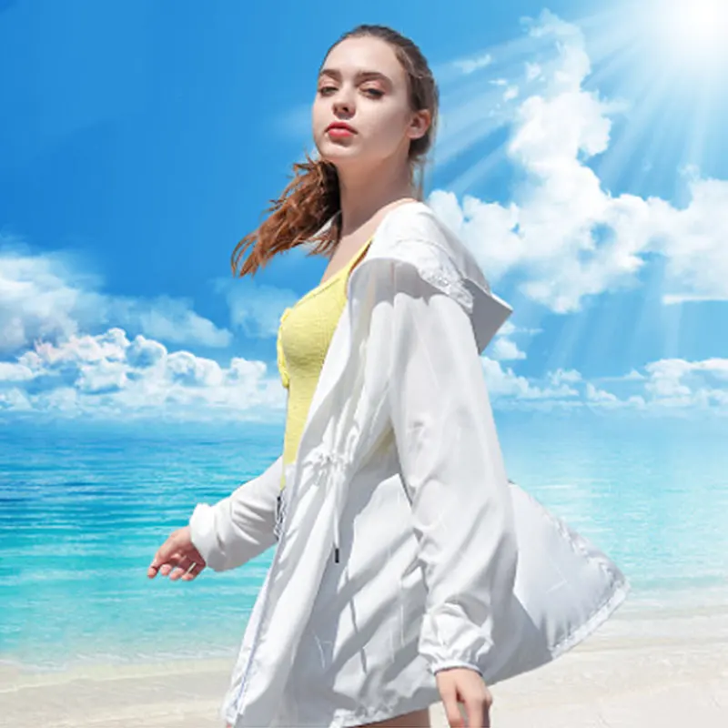 Summer Nylon Women's Coat Hooded Long Sleeve Cardigan Zipper Solid Quick-Drying Breathable Fashion Casual Coat
Summer Nylon Women's Coat Hooded Long Sleeve Cardigan Zipper Solid Quick-Drying Breathable Fashion Casual Coat