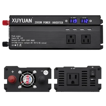 24V 12V DC To 110V AC Car Power Inverter 2000W Modified Sine Wave Converter Dual Outlet Car Power Supply With US Plug (Black)
24V 12V DC To 110V AC Car Power Inverter 2000W Modified Sine Wave Converter Dual Outlet Car Power Supply With US Plug (Black)