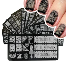 1 x Projetos Novo Lace Mista Stamping Nail Art Placas de Imagem Manicure Polonês Stencil Template Aço Inoxidável Ferramentas BEXYJ01-16(China)