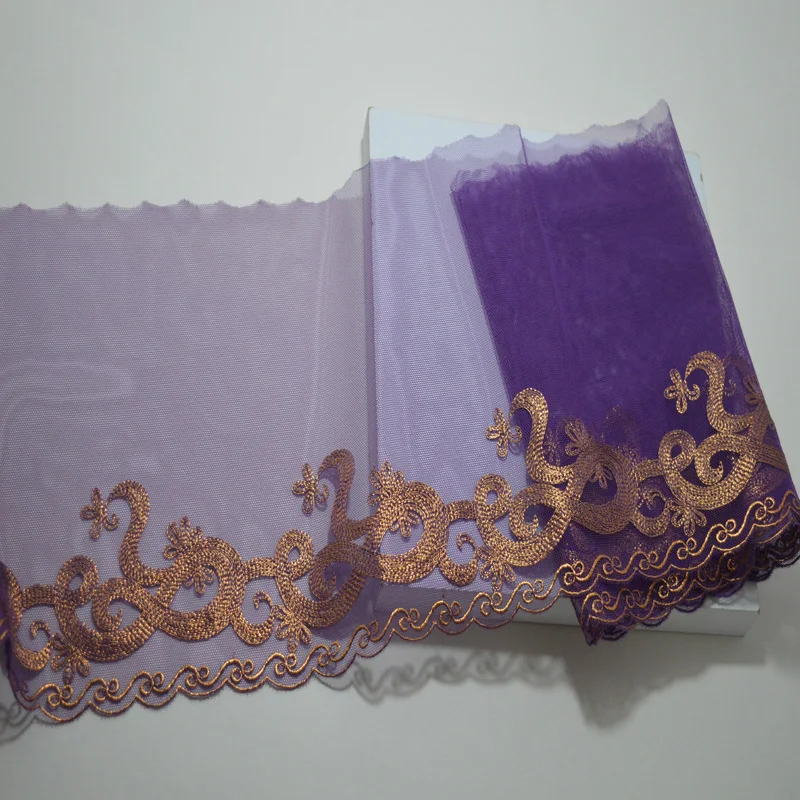 10Meters Purple Mesh Net Lace Trim Wedding Embroidered Diy Handmade Patchwork Gold Thread Ribbon For Sewing Supplies Craft 19cm
10Meters Purple Mesh Net Lace Trim Wedding Embroidered Diy Handmade Patchwork Gold Thread Ribbon For Sewing Supplies Craft 19cm