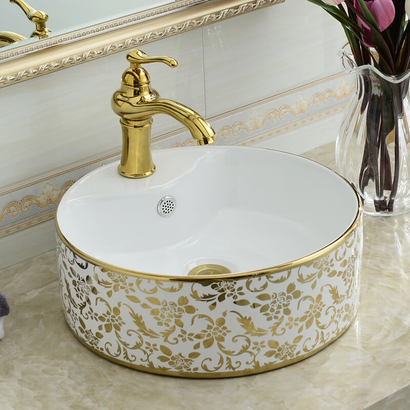 Bathroom Golden Table Basin round Wash Basin European-Style Wash Basin Wash Basin Art Basin Wash Basin Size 400*400*140 460*460
Bathroom Golden Table Basin round Wash Basin European-Style Wash Basin Wash Basin Art Basin Wash Basin Size 400*400*140 460*460