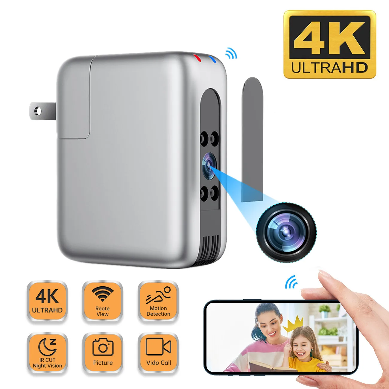 Full HD 1080P Wifi Mini Camera USB Charger micro camera Security Surveillance Night Vision Motion Remote Detection Cam IP | Электроника
