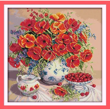 poppy cross stitch kits Cherry Flower DMC Cross Stitch DIY Needlework 14CT11CT Counted China for Embroidery Craft Home Decor
poppy cross stitch kits Cherry Flower DMC Cross Stitch DIY Needlework 14CT11CT Counted China for Embroidery Craft Home Decor
