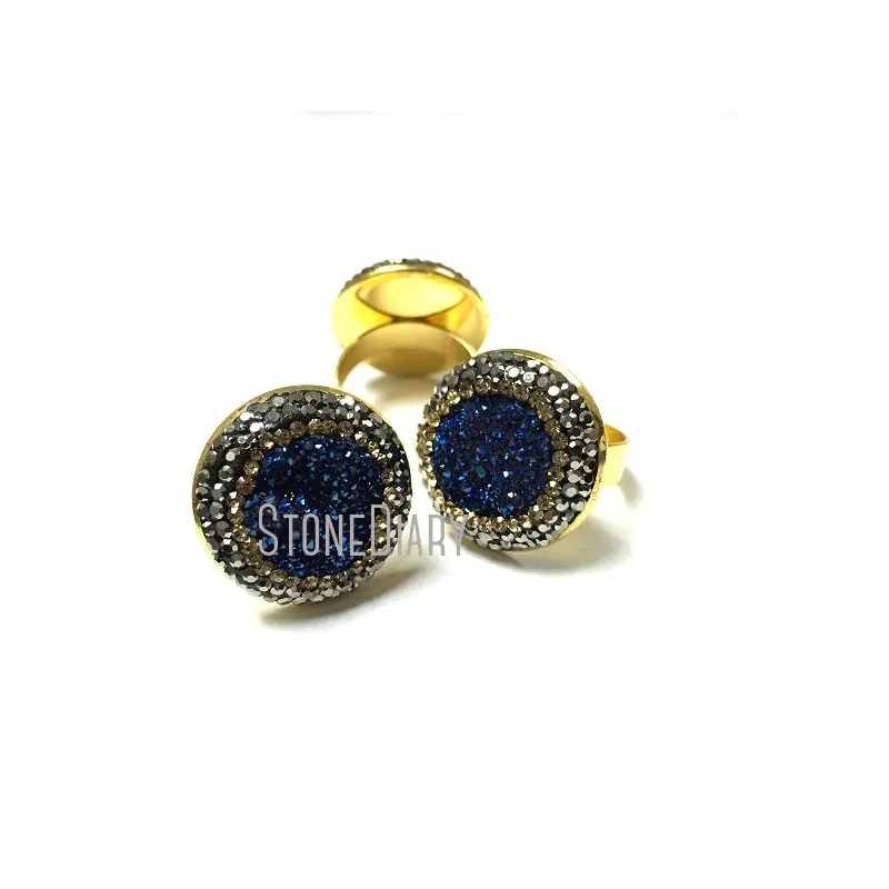 RM1555 5Pcs Titanium Blue Druzy Crystal Gunblack Rhinestone Pave Circle Ring Copper Ring Adjustable
RM1555 5Pcs Titanium Blue Druzy Crystal Gunblack Rhinestone Pave Circle Ring Copper Ring Adjustable