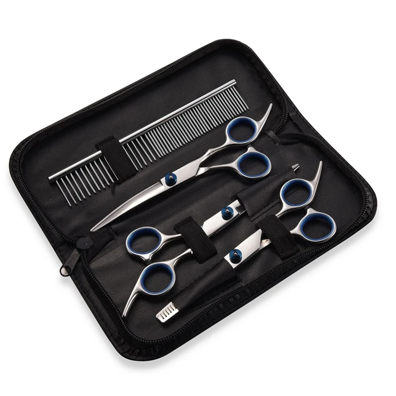 Straight Curved Thinning Shears Sharp Edge Pet Scissors Dog Grooming Scissors Set Animals Hair Cutting Tools Kits
Straight Curved Thinning Shears Sharp Edge Pet Scissors Dog Grooming Scissors Set Animals Hair Cutting Tools Kits