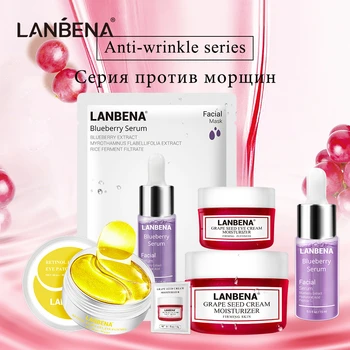 LANBENA Anti Wrinkle Series Skin Care Face Sheet Mask Retinol Eye Patches Blueberry Serum Nourishing Grape Seed Cream Face Sets
LANBENA Anti Wrinkle Series Skin Care Face Sheet Mask Retinol Eye Patches Blueberry Serum Nourishing Grape Seed Cream Face Sets