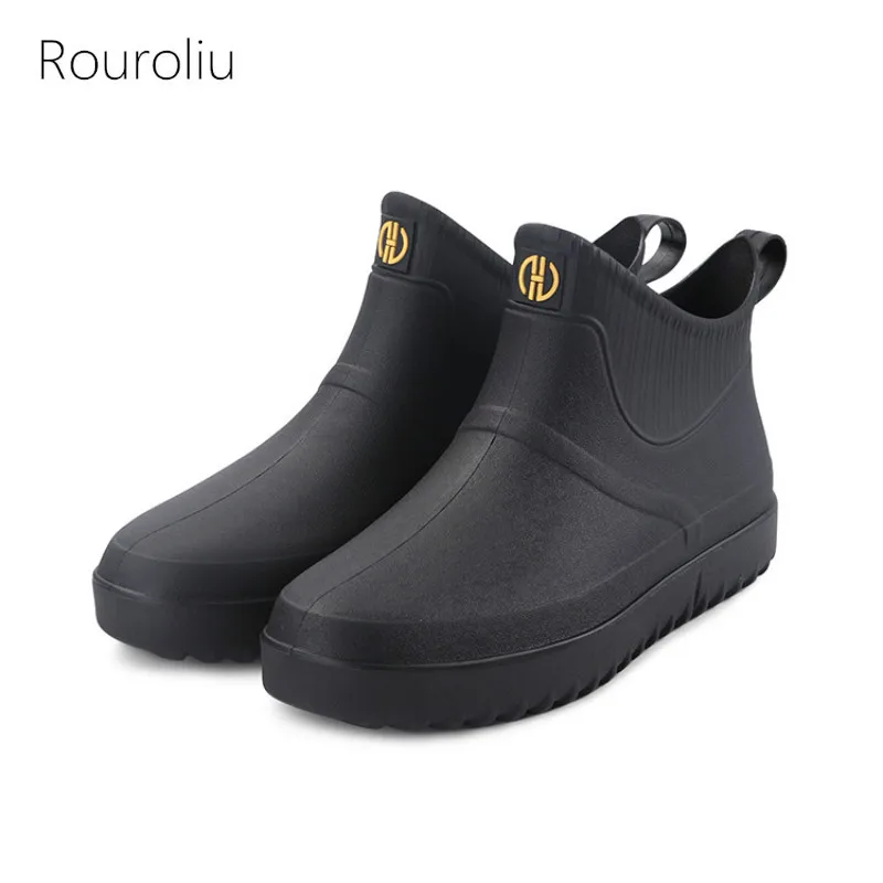 Rouroliu Men's Fashion Ankle Work Boots Short Slip-on Waterproof Rain Boots PVC Fishing Water Shoes
Rouroliu Men's Fashion Ankle Work Boots Short Slip-on Waterproof Rain Boots PVC Fishing Water Shoes