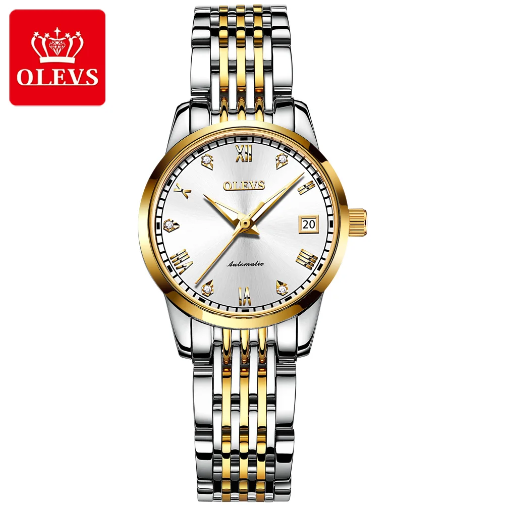 Elegant Women Watches OLEVS Fashion mechanical Stainless Steel diamond Watch Female Simple Wristwatch Ladies Clock
Elegant Women Watches OLEVS Fashion mechanical Stainless Steel diamond Watch Female Simple Wristwatch Ladies Clock
