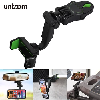 Car Rearview Mirror Phone Mount Adjustable Mobile Phone Clips for Car Back Seat Home Kitchen Treadmill Cell Phone Holder for Car