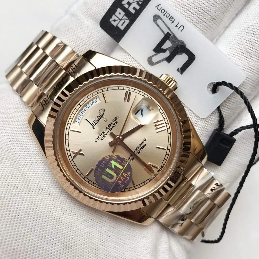 Luxury watch men Original LOGO 40mm DAYDATE Rolix automatic mechanical AAA sweeping stainless steel 16233 Asia 2813 U1 factory
Luxury watch men Original LOGO 40mm DAYDATE Rolix automatic mechanical AAA sweeping stainless steel 16233 Asia 2813 U1 factory