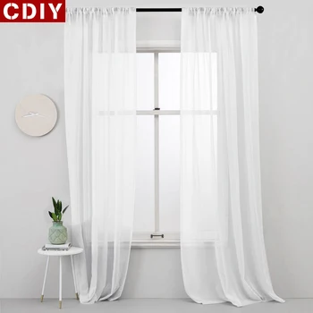 CDIY Sheer Curtains White Living Room Sheers Transparent Window Tulle Drapes Bedroom Light Filtering Voile Panel Home Decoration
CDIY Sheer Curtains White Living Room Sheers Transparent Window Tulle Drapes Bedroom Light Filtering Voile Panel Home Decoration