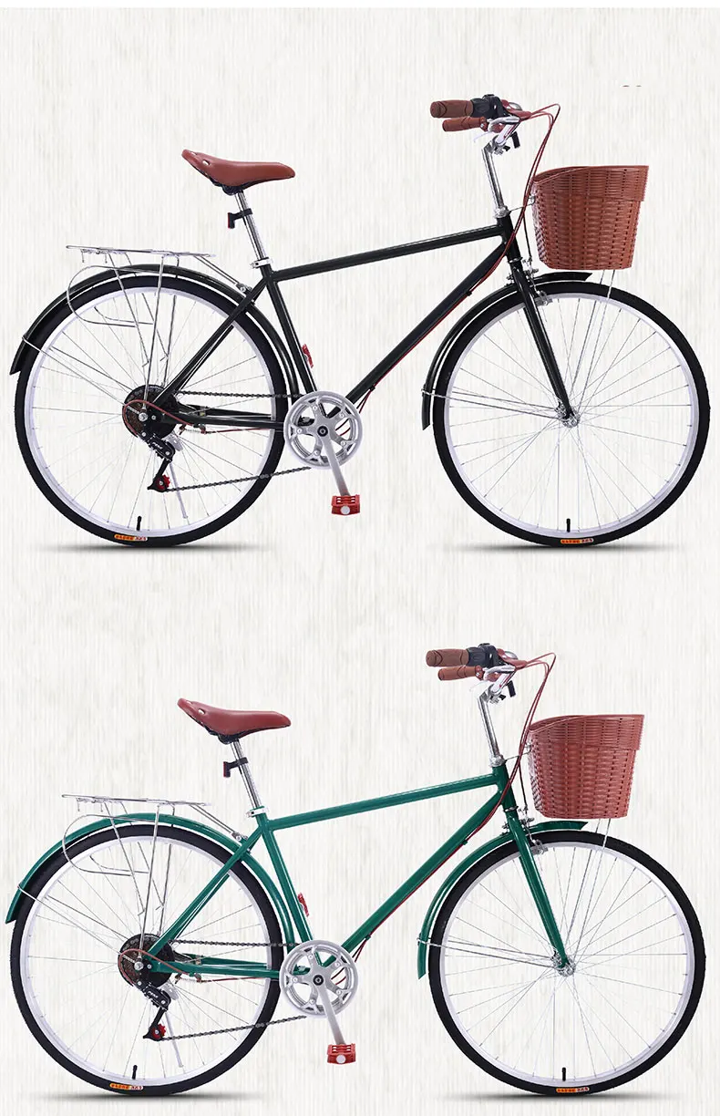 Flash Deal Road Bike 26 inch Retro Variable Speed Light Bicycle Commuter Vintage Adult Student Men And Women Selling 15