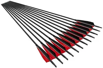31 Inches Archery Carbon Fiber Hunting/Targeting Arrows Fletching 5" Black & Red Peltate Shape Feathers for Compound Bow
31 Inches Archery Carbon Fiber Hunting/Targeting Arrows Fletching 5" Black & Red Peltate Shape Feathers for Compound Bow