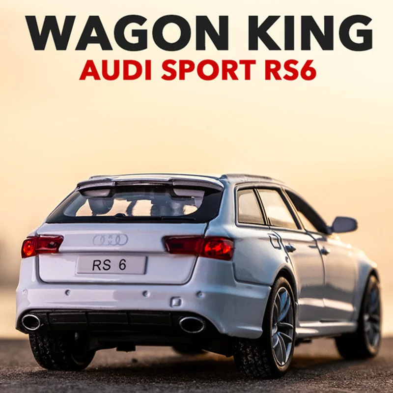 KIDAMI 1:32 Alloy Diecast Car Model AUDI RS6 Pull Back Function Sound Light Kids Toy Car Collection for Children's Gifts
KIDAMI 1:32 Alloy Diecast Car Model AUDI RS6 Pull Back Function Sound Light Kids Toy Car Collection for Children's Gifts
