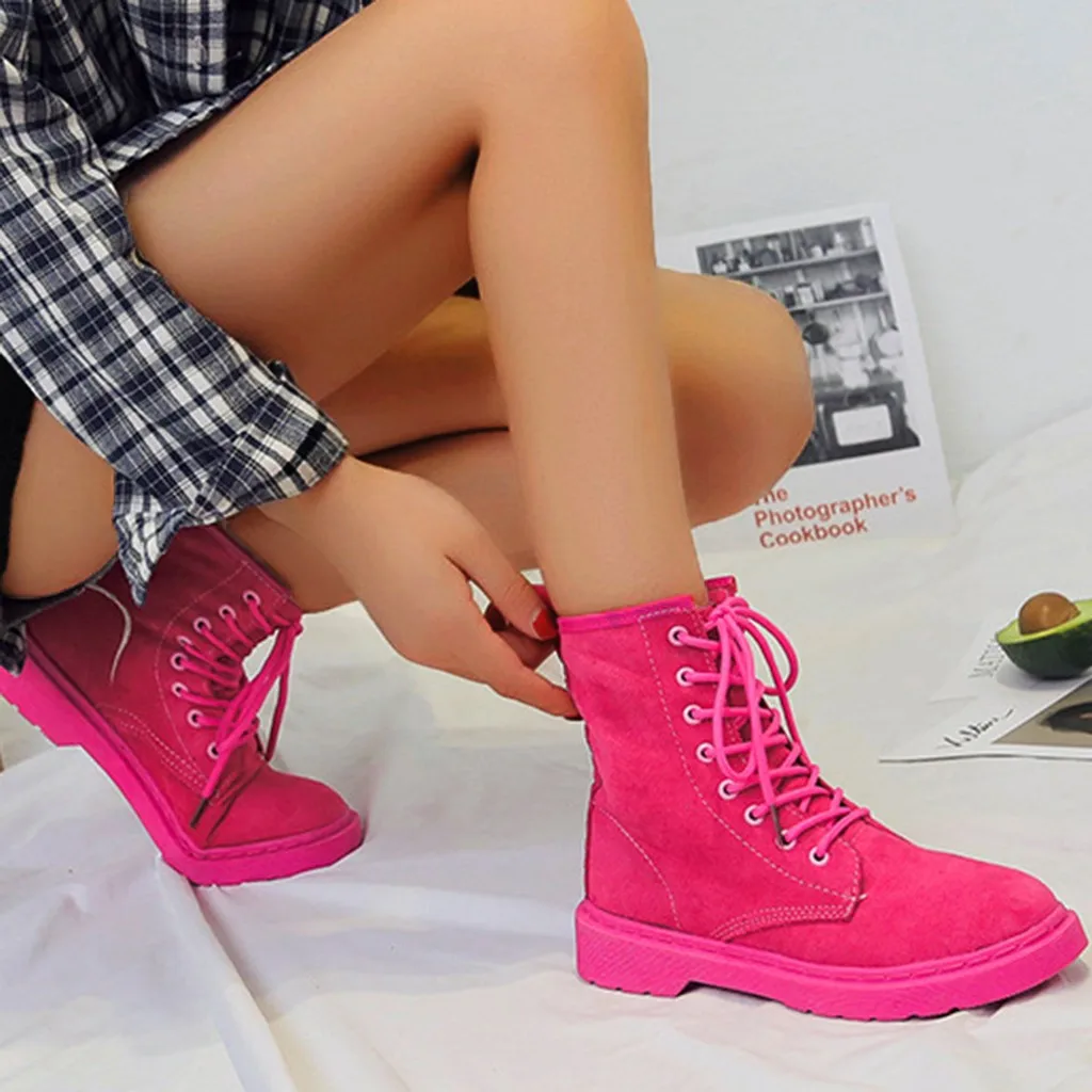 Women Flock Fashion Shoes Lace Up solid round toe Marten Sewing Boot Winter Soft Footwear winter boots women bota feminina
Women Flock Fashion Shoes Lace Up solid round toe Marten Sewing Boot Winter Soft Footwear winter boots women bota feminina