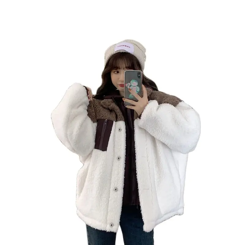 2021 New Winter Loose Splicing Plush Fashion Ladies Jacket Fake Two Pieces Hooded Thicken Cotton Clothes Women's Coats
2021 New Winter Loose Splicing Plush Fashion Ladies Jacket Fake Two Pieces Hooded Thicken Cotton Clothes Women's Coats