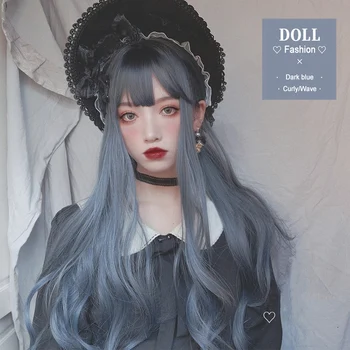 AILIADE Synthetic Lolita wigs Long Wave 70CM Dark Blue Curly Bangs Heat Resistant Fiber Cosplay Hair for Women Party Halloween
AILIADE Synthetic Lolita wigs Long Wave 70CM Dark Blue Curly Bangs Heat Resistant Fiber Cosplay Hair for Women Party Halloween