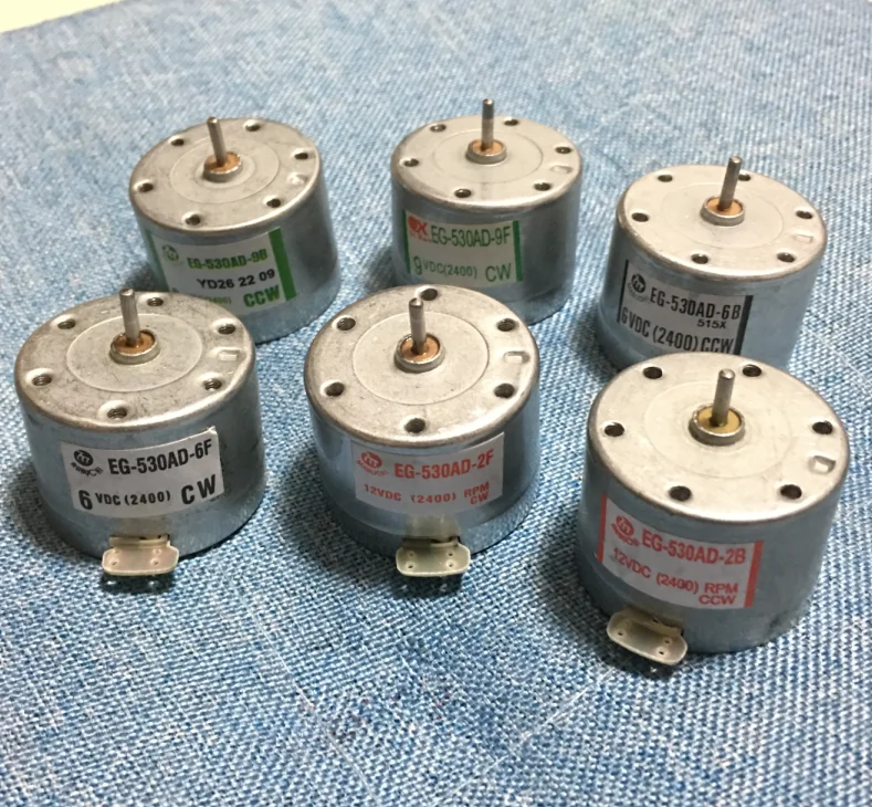 DC Motor EG-530AD 9V 6V 12V CW CCW 2400RPM Sound Recorder Audio power amplifier Motor Recorder motor
DC Motor EG-530AD 9V 6V 12V CW CCW 2400RPM Sound Recorder Audio power amplifier Motor Recorder motor
