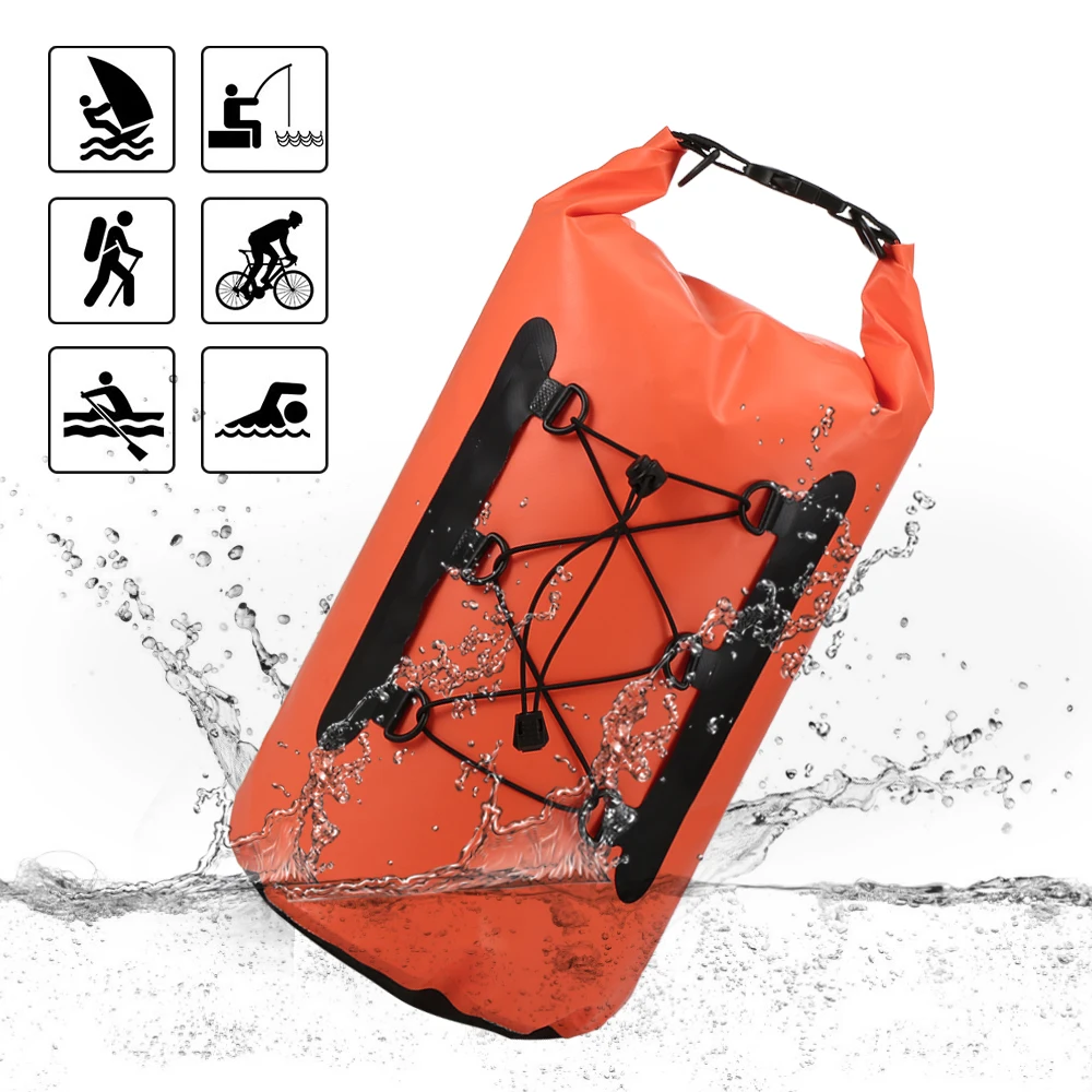 

15L Waterproof Dry Bag with Phone Case Swimming Rafting Roll Top Dry Sack Diving Boating Underwater Dry Bag Storage Case