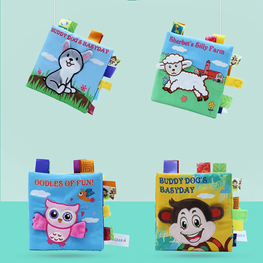 Baby Kids Intelligence Development Animal Cloth Book Educational Cognize Toys Toddler learning tools Interaction Toys #B
