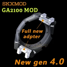 SKXMOD GA2100 mod metal case Gen4 for GA2110 3rd bezel Rubber Strap Stainless Steel Bezel Watchband SKXMOD GA2100 mod metal case Gen4 for GA2110 3rd bezel Rubber Strap Stainless Steel Bezel Watchband