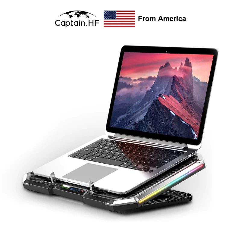 US Captain Q8 Laptop Cooling Pad, With Colorful RGB Lighting for laptop, Fan Radiator Base, ANTI-noise Cooling
US Captain Q8 Laptop Cooling Pad, With Colorful RGB Lighting for laptop, Fan Radiator Base, ANTI-noise Cooling