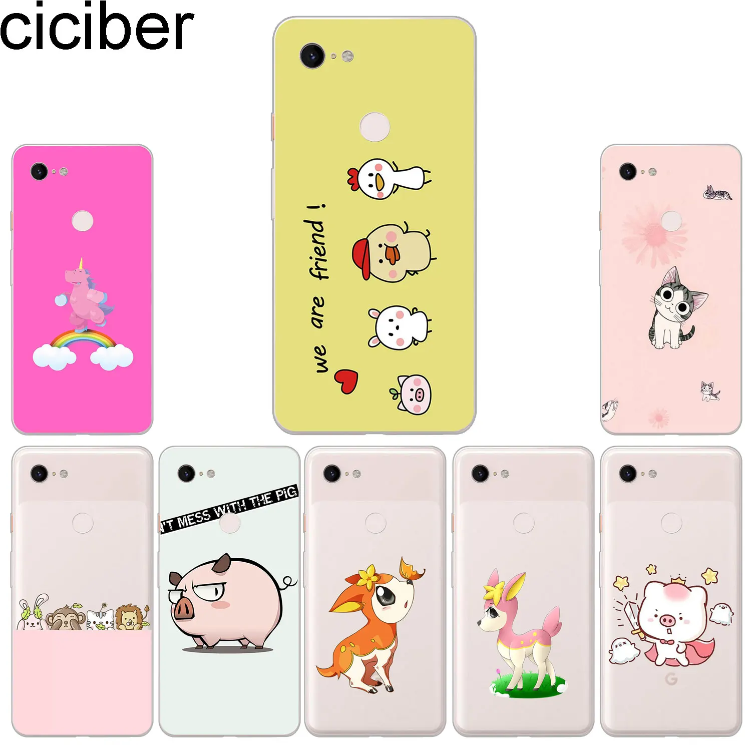 ciciber New Fashion Phone Cases For Google Pixel 3 2 XL Case Soft Silicone TPU Back Cover for Pixel 3XL 2XL Cartoon Animal Pig
ciciber New Fashion Phone Cases For Google Pixel 3 2 XL Case Soft Silicone TPU Back Cover for Pixel 3XL 2XL Cartoon Animal Pig