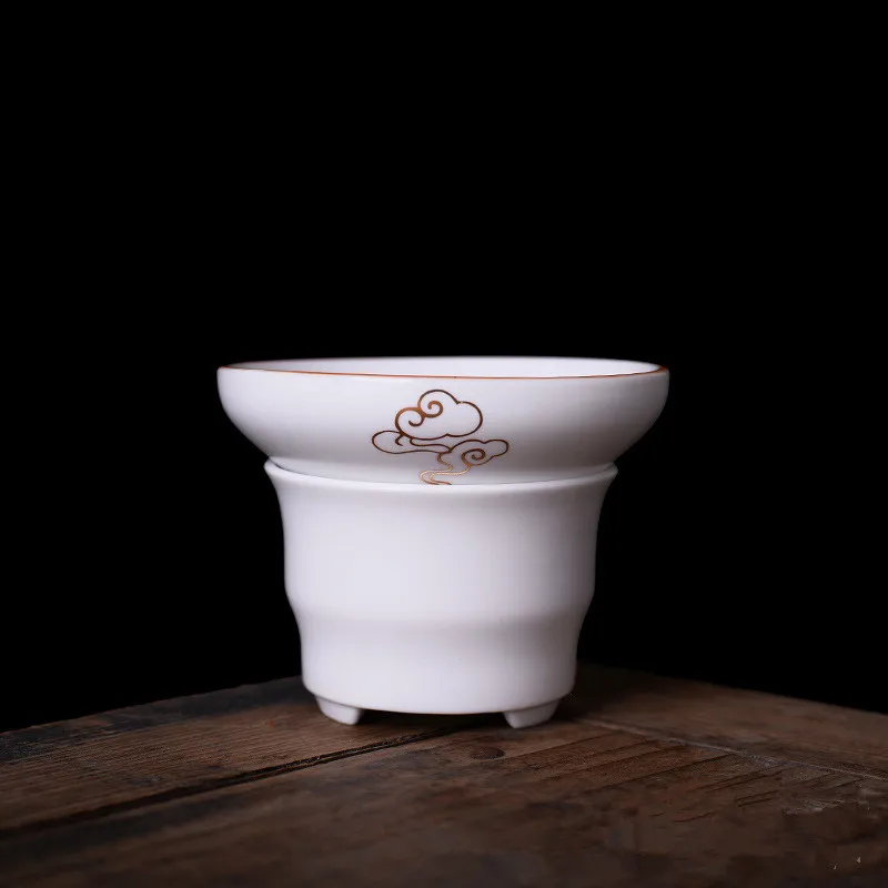 Chinese Kungfu Tea Set Accessory Tea Filter Ding Kiln Matte White Infuser Ceramic Tea Maker Strainer 
Chinese Kungfu Tea Set Accessory Tea Filter Ding Kiln Matte White Infuser Ceramic Tea Maker Strainer