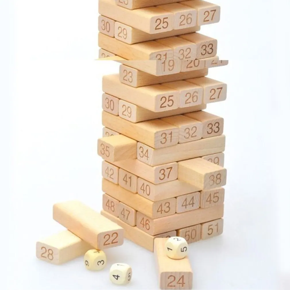 54 Pieces Number Toppling Timbers Wooden Blocks Game Stacking Blocks Stacking Tower Fun Outdoor Lawn Yard Game Education Toy
54 Pieces Number Toppling Timbers Wooden Blocks Game Stacking Blocks Stacking Tower Fun Outdoor Lawn Yard Game Education Toy