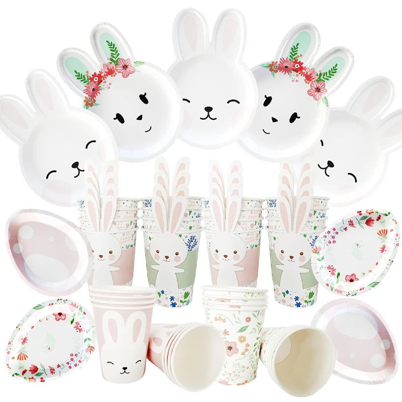 Happy Easter Disposable Tableware Cartoon Rabbit Bunny Shaped Plate Cup Birthday Party Baby Shower Decoration Kids Easter Favor
Happy Easter Disposable Tableware Cartoon Rabbit Bunny Shaped Plate Cup Birthday Party Baby Shower Decoration Kids Easter Favor