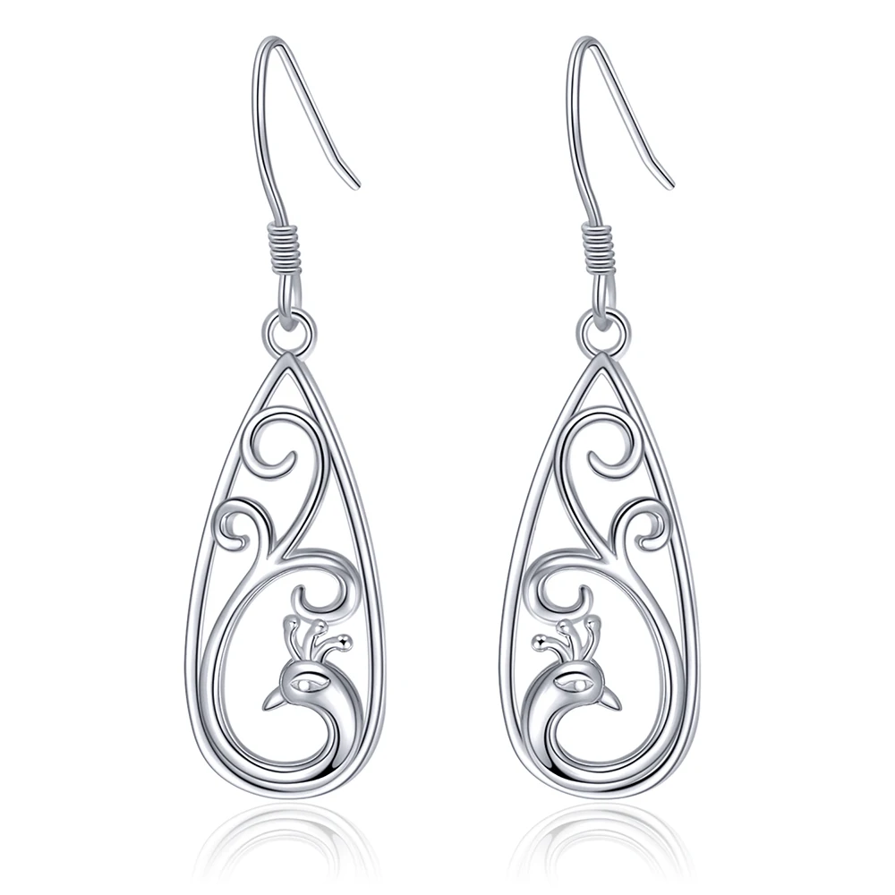 XiaoJing Feather of Peacock Hollow Dangle stud Earrings for Women 925 Sterling Silver Wedding Jewelry Valentine's Day Gifts
XiaoJing Feather of Peacock Hollow Dangle stud Earrings for Women 925 Sterling Silver Wedding Jewelry Valentine's Day Gifts