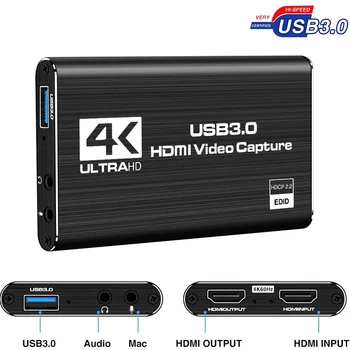 Portable HDMI Video Capture Card 4K Screen Record USB3.0 1080P Game Capture Device KQS8
Portable HDMI Video Capture Card 4K Screen Record USB3.0 1080P Game Capture Device KQS8