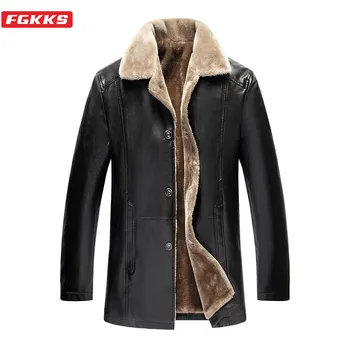 FGKKS Men Leather Jacket Men's Long Section Leather Jacket Stand Collar Add Cashmere Leather Jackets Male
FGKKS Men Leather Jacket Men's Long Section Leather Jacket Stand Collar Add Cashmere Leather Jackets Male